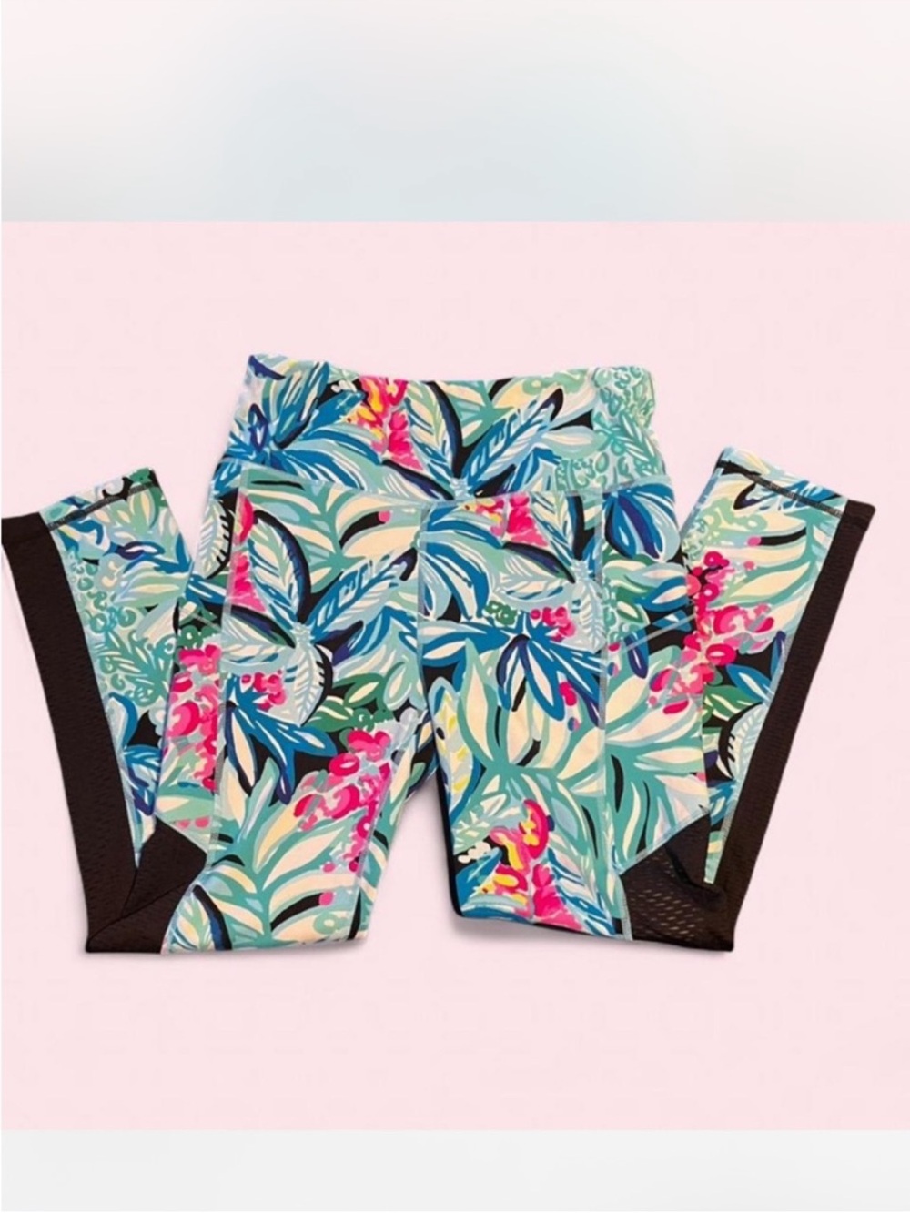 LILY PULITZER Luxletic Leggings HIGH Rise MIDI Length Floral Coastal Preppy 24’